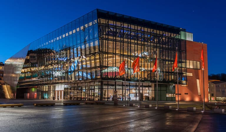 Stavanger Concert Hall exterior at night